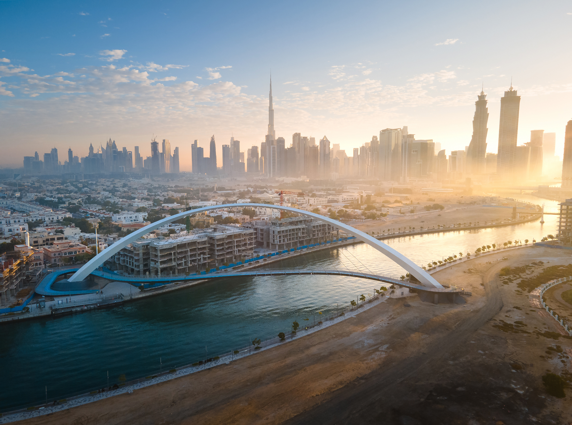 Dubai skyline at sunrise — the GCC built environment